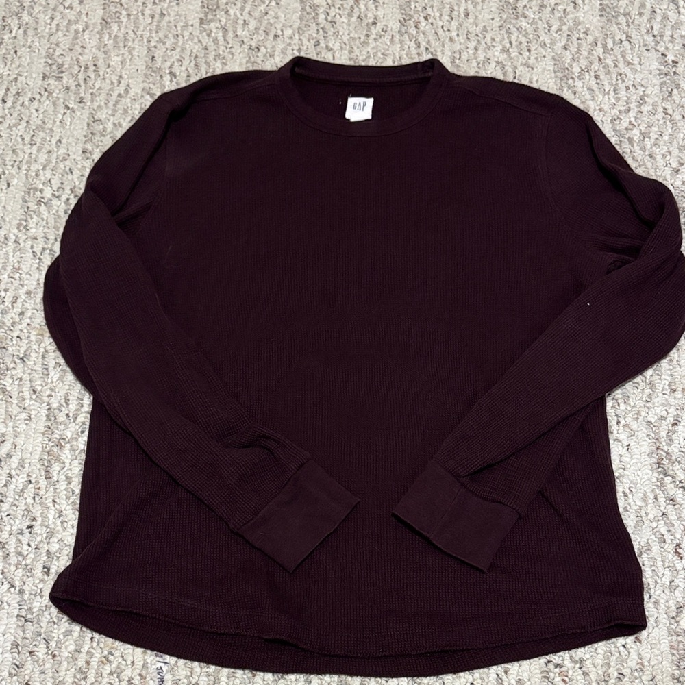 GAP Men's Deep Brown Long Sleeve Tee